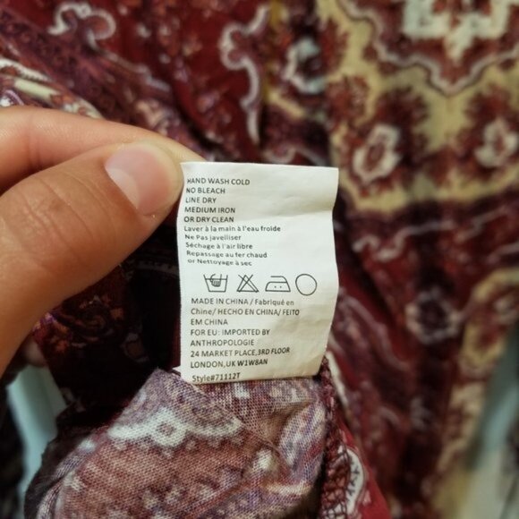 Tiny Anthropologie paisley red blouse Medium - Picture 5 of 6